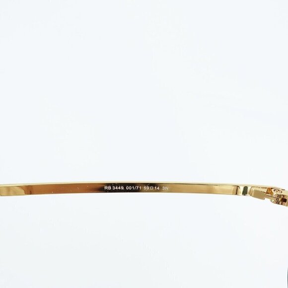 Ray-Ban RB3449 59mm Aviator Sunglasses Gray and Gold OS - Picture 9 of 15